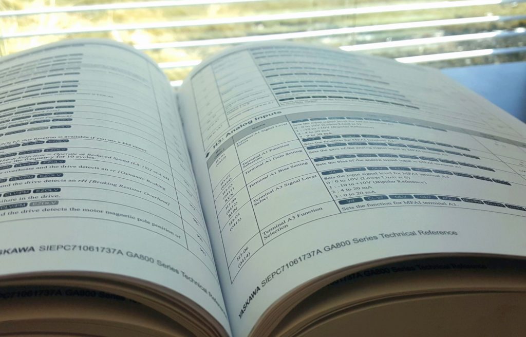 VFD manuals often contain information on hundreds of VFD parameters.