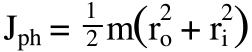 hollow cylinder inertia equation